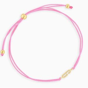 NWT✨Gorjana Alphabet Prism Bracelet "G” Initial Pink Gold Bracelet Adjustable
